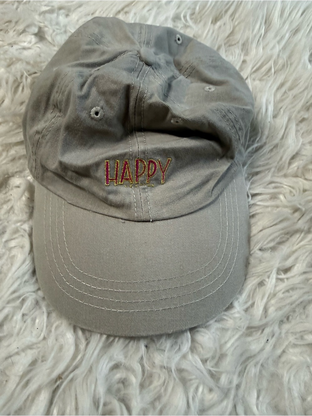 Natural Life Tan “ Happy “ Embroidered Hat